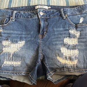 Distressed Denim Shorts